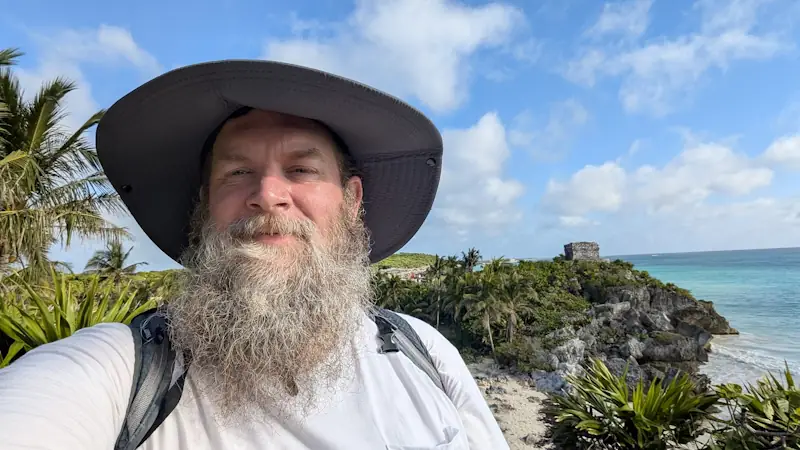 WanderBeard at Tulum Ruins in Mexico