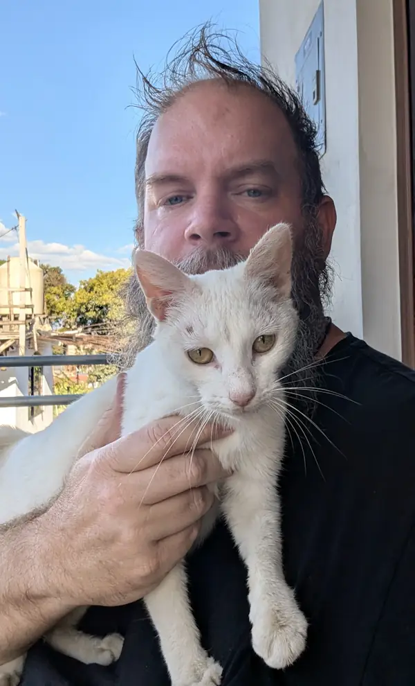 WanderBeard and Cat in San Juan La Laguna