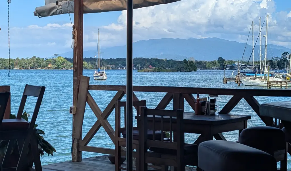 Floating Down The Rio Dulce For A Week, Discovering Guatemala’s Hidden Gem! View Of Rio Dulce From Sundog Cafe Guatemala