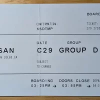 Boarding Pass From Boston, Massachussetts to San Diego, California, USA Boarding Pass From Boston, Massachussetts to San Diego, California, USA