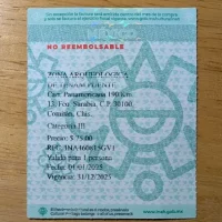 Back Of Ticket For Tenam Puente Access in Comitan de Dominguez, Mexico. 75 Pesos Back Of Ticket For Tenam Puente Access in Comitan de Dominguez, Mexico. 75 Pesos