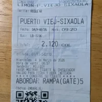 Bus Ticket From Puerto Viejo to Sixaola Border Crossing, Costa Rica to Panama Price: 2120 Colones Bus Ticket From Puerto Viejo to Sixaola Border Crossing, Costa Rica to Panama Price: 2120 Colones
