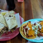Beef Burrito And Tacos Pastor From Tacos Edy, Bacalar, Quintana Roo, Mexico Beef Burrito And Tacos Pastor From Tacos Edy, Bacalar, Quintana Roo, Mexico