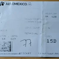 Boarding Pass From Mexico City, Mexico to San Salvador, El Salvador Boarding Pass From Mexico City, Mexico to San Salvador, El Salvador