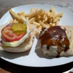Burger Combo From Old River Bar & Grill In Belize City, Belize Burger Combo From Old River Bar & Grill In Belize City, Belize