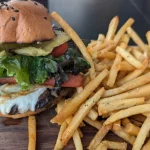 Burger JJ And Fries From JJ Burgers & Salads, San José Del Cabo, BCS, Mexico Burger JJ And Fries From JJ Burgers & Salads, San José Del Cabo, BCS, Mexico