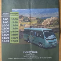 Bus Schedule from Oaxaca to Monte Alban Archaeological Site, Mexico Bus Schedule from Oaxaca to Monte Alban Archaeological Site, Mexico