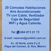 Business Card for Hotel Yum K'iin in Playa del Carmen, Quintana Roo, Mexico Business Card for Hotel Yum K'iin in Playa del Carmen, Quintana Roo, Mexico