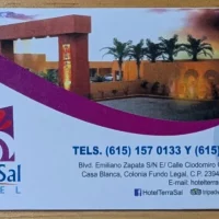 Business Card for TerraSal Hotel in Guerrero Negro, Baja California, Mexico Business Card for TerraSal Hotel in Guerrero Negro, Baja California, Mexico