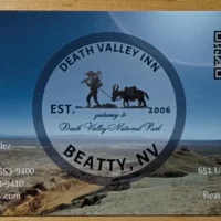 Business Card for the Death Valley Inn in Beatty, Nevada, USA Business Card for the Death Valley Inn in Beatty, Nevada, USA