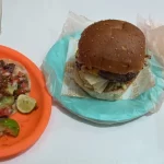 Classic Burger, Carne Asada Taco And Fries From Kiki’s Burgers In La Paz, BCS, Mexico Classic Burger, Carne Asada Taco And Fries From Kiki’s Burgers In La Paz, BCS, Mexico