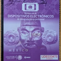 Front of Video Recording Permission Ticket for Campeche Archaeological Zone, Mexico Front of Video Recording Permission Ticket for Campeche Archaeological Zone, Mexico