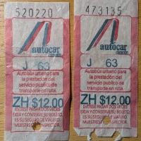 Receipts for Public Bus to and from Tourist Zone in Cancun, Quintana Roo, Mexico Receipts for Public Bus to and from Tourist Zone in Cancun, Quintana Roo, Mexico