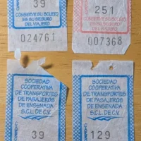 Receipts from Public Bus Trips in Ensenada, Baja California, Mexico Receipts from Public Bus Trips in Ensenada, Baja California, Mexico