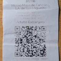 Ticket Stub for Access at San Miguelito Archaeological Site, Cancun, Mexico Ticket Stub for Access at San Miguelito Archaeological Site, Cancun, Mexico
