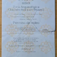 Video Recording Permission Ticket for Chichen Itza Archaeological Ruins, Yucatan, Mexico Video Recording Permission Ticket for Chichen Itza Archaeological Ruins, Yucatan, Mexico